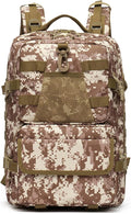 aiGear 50L Military Tactical Backpack 3 Days Assault Pack Large Day Backpack for Men Molle Army Bug Out Bag Waterproof Heavy Duty Hiking Trekking Rucksack - Khaki Camo