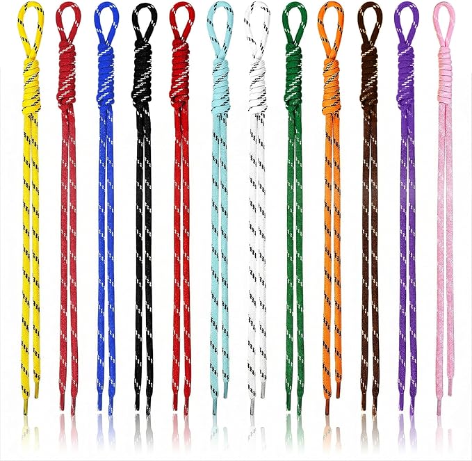 Tyqour 12PCS Paracord Keychain Rope Keychain String Braided Charms for Keychain Making for Bag Purse Backpack Handbag