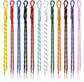 Tyqour 12PCS Paracord Keychain Rope Keychain String Braided Charms for Keychain Making for Bag Purse Backpack Handbag