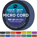 TECEUM Micro Paracord – 1.18 mm X 125 ft – Micro Utility Cord – Thin Braided Paracord Rope – Best for Crafting, DIY Projects, Fishing, Camping – Wind Chime Replacement – Survival Strong String