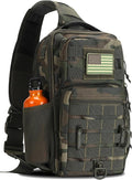 Rover Sling Pack Tactical Shoulder Sling Bag Backpack with Bottle Holder Crossbody Chest Bag, Woodland
