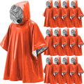 Tellegloww Emergency Ponchos with Polyester Film Blanket Liner Waterproof Windproof Thermal Survival Blanket Rain Ponchos
