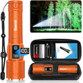 Rechargeable Tactical Flashlights 2000 High Lumens - 5000mAh Super Bright LED Powerful Flash Light, Waterproof Handheld USB C Flashlight for Home,Car,Camping,Emergencies,5 Modes,Zoomable (1, Orange)