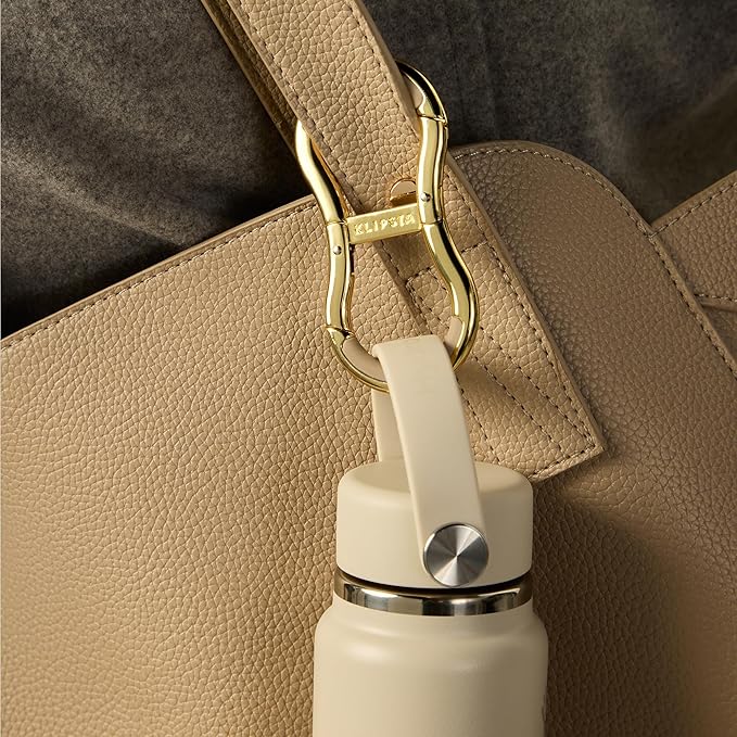 LINK Connector Clip. Women’s Keychain Clip, Fashion Carabiner for Purses & Tote Bags. 2 Secure Hooks, Holds 22lbs