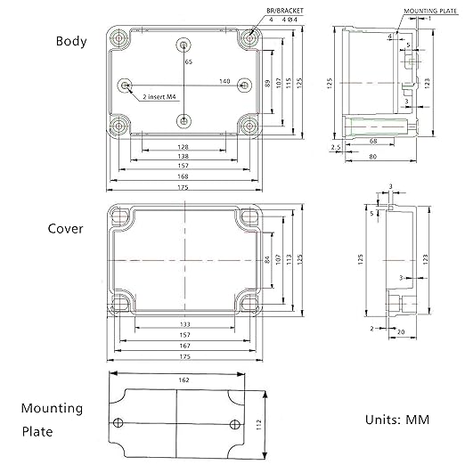 QILIPSU Outdoor Junction Box IP67 Waterproof Project Box ABS Plastic Weatherproof Electrical Enclosure Gray Cover (6.9"x4.9"x3.9")