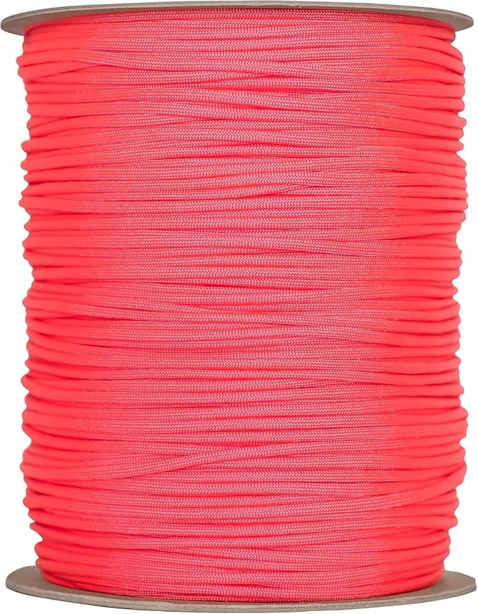 The Paracord Store | Type III 550 Paracord - 1000 FT Spool, Salmon Pink | Heavy Duty 7 Strand Tactical Paracord - USA Made Nylon Outdoor Parachute Cord for Camping, Fishing & More - Survival Cord