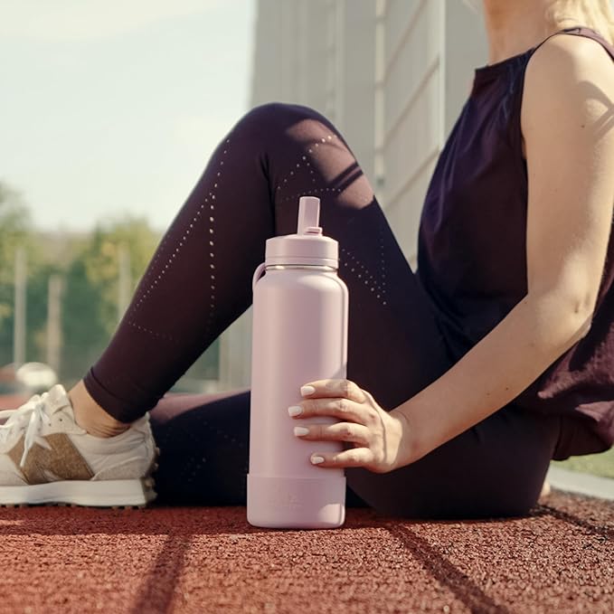 Hydrapeak 40oz Sport Insulated Water Bottle with Straw & Chug Lid, Leak & Spill Proof, Keeps Drinks Cold for 24 Hours, Hot for 12 Hours, Premium Stainless Steel Water Bottles (40oz, Sage Leaf)