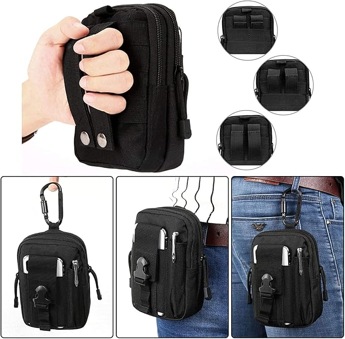 Belt Pouch, Tactical Molle Phone Pouch EDC Utility Pouches Waist Bag, Small Cell Phone Holster Gear Tool Gadget Pocket for Men