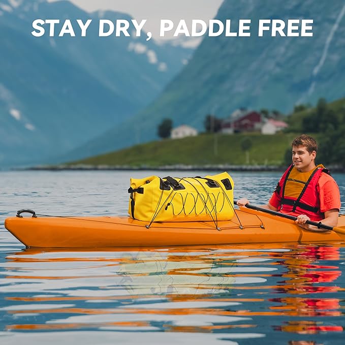 HEETA Waterproof Duffel Bag Motorcycle Dry Bag Backpack, 60L/80L Extra Large Rolltop Travel Duffle Bags with Straps & Handles for Kayaking Rafting Boating Canoeing Camping Gym Beach Cruise Ship