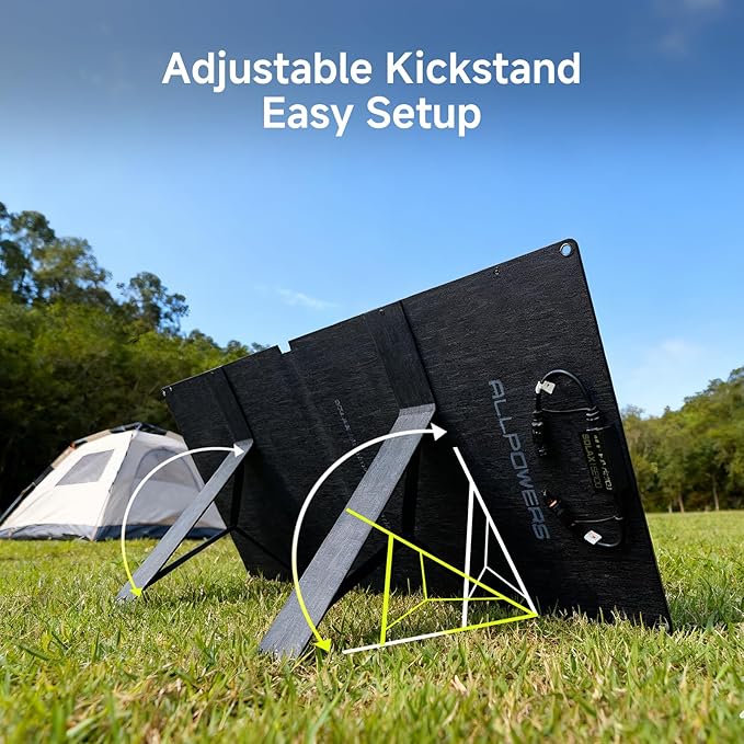 ALLPOWERS SE100 100W Portable Solar Panel Charger,High-Efficiency 23-25% Monocrystalline Solar Cell with IP68 Waterproof,Foldable Design for Outdoor Camping,Emergency Power,and Portable Generators