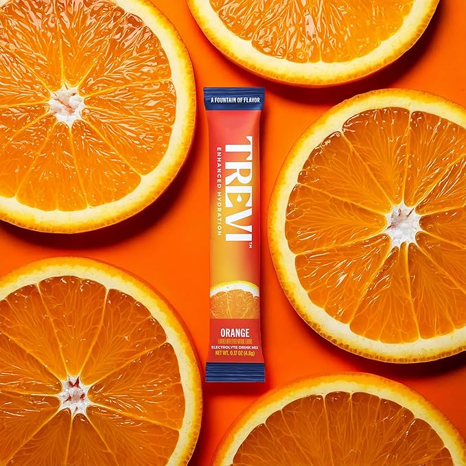 TREVI™ Everyday Sugar Free Electrolytes - Essential Drink Mix Hydration Powder Packets - 28 Count - Orange