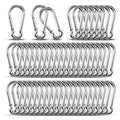 Carabiner Clip Hooks, 50pcs 3.15 inch Carabiners Heavy Duty, 304 Stainless Steel Spring Snap Hook Fits Camping Hiking, Metal Clips for Rope Chain Keys Rings