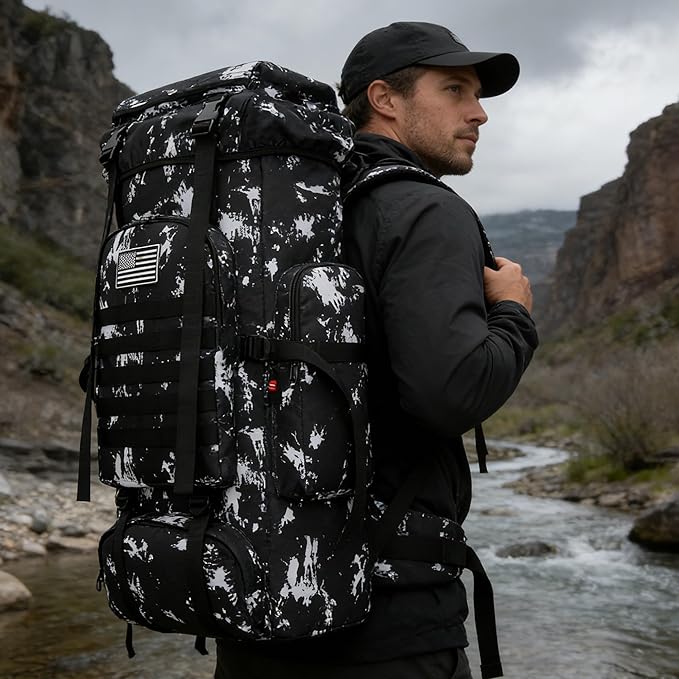 Hiking Backpack for Men 70L/100L Camping Backpack Military Rucksack Molle 3 Days Assault Pack for Climbing | Camping Backpack, 3 Days Assault Pack, for Climbing