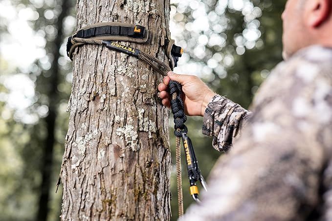Hunter Safety System SlapStrap: Rope Management System for Saddle Hunting and Tree Stand Safety – Secure Lineman’s and Tether Rope with MOLLE Loops, Gear Storage & Included Pouch