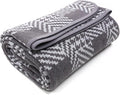 PuTian Merino Wool Blanket - 63" x 51" Thick Warm Soft Twin Bed Throw - Great for Camping, Outdoors, Travel, Car, Couch, All Seasons Houndstooth Grey