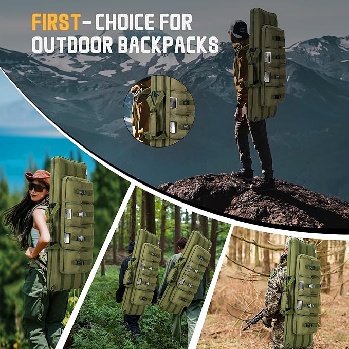TORIBIO Double Rifle Case Soft Bag 32" 34" 36" 42" 46" 48'' 51“ 55” Gun Case Tactical for Rifle Firearm Storage, Transportation and Hunting Shooting Range, Rifle Backpack
