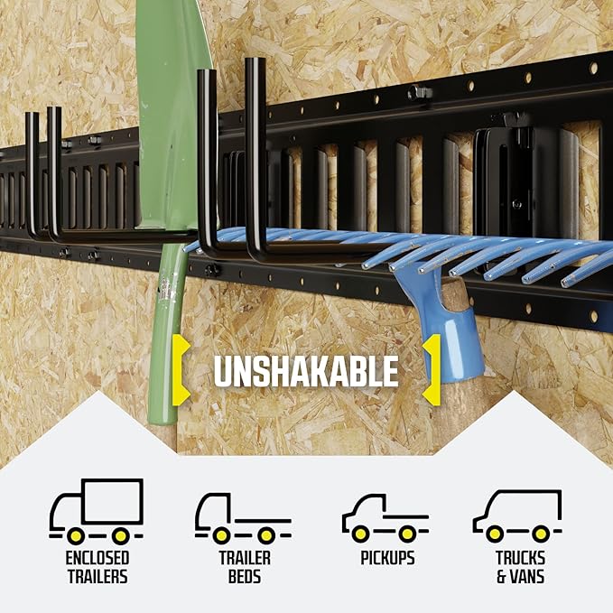 DC Cargo Mall Heavy Duty Hook Hanger E Track Accessories 7.5" Deep (8 Pack) - Garage Wall Mount, Box Truck, Enclosed Trailer, Storage ETrack System - Universal Garage Storage Organizer for Tools