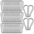 40PCS M6 Heavy Duty Carabiner Clip, 2.36Inch Snap Hook Quick Link Small Carabiner Clips,Spring Link Buckle for Fishing Camping Hammock Dog Leashes-260LBS Holding Capacity (Silver)