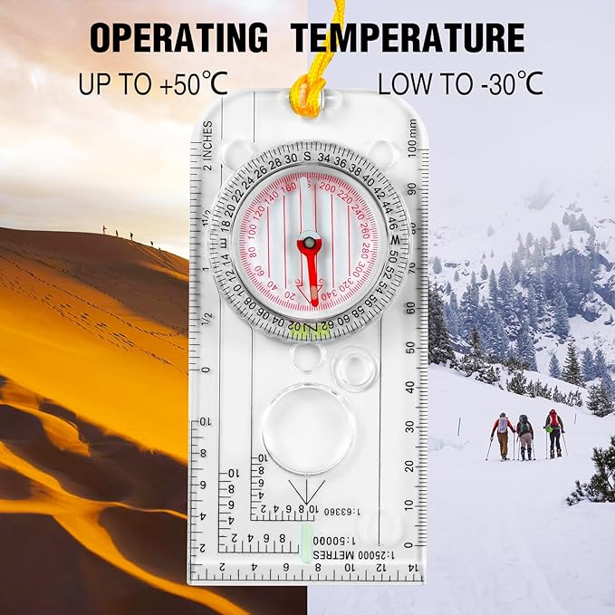 Eyeskey Multifunctional Military Sighting Navigation Compass with Inclinometer | Impact Resistant & Waterproof Compass for Hiking, Camping
