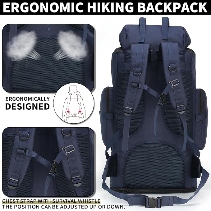 Hiking Backpack for Men 70L/100L Camping Backpack Military Rucksack Molle 3 Days Assault Pack for Climbing | Camping Backpack, 3 Days Assault Pack, for Climbing