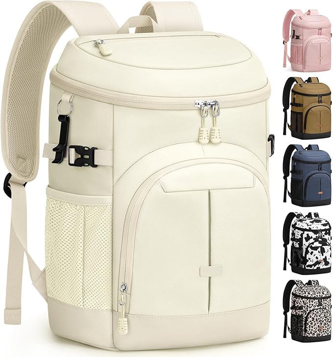 Pritent Cooler Backpack for Men Women Insulated Waterproof Backpack Cooler Leak Proof Cooler Bag Lightweight Lunch Backpack for Camping Beach Travel Picnic