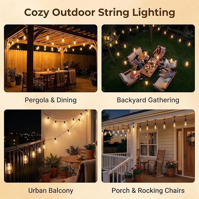 10 Pack ST40 Replacement Bulbs for Outdoor String Lights, 7W E17 Intermediate Base Clear Incandescent Edison Bulbs for Indoor Outdoor Patio Backyard Decor, Warm White