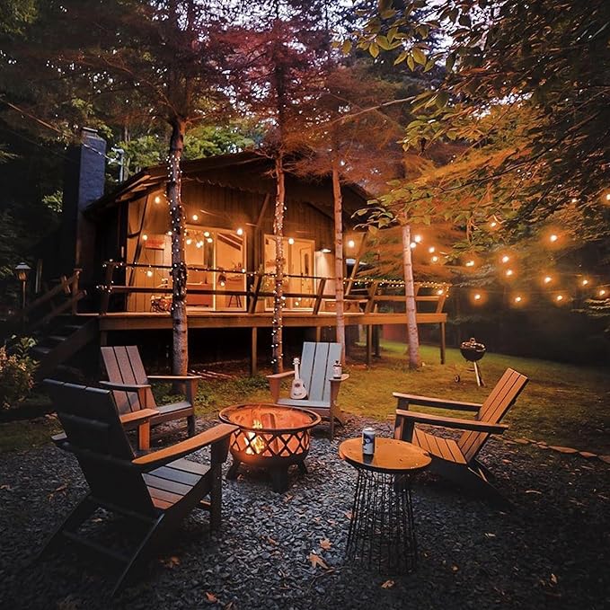 Banord Outdoor String Lights, 50FT Waterproof Patio Lights with 1W Dimmable LED Bulbs, Hanging String Lights for Outdoor Backyard, Garden, Deck, Porch, Gazebo, Balcony, Camping, Party(White)
