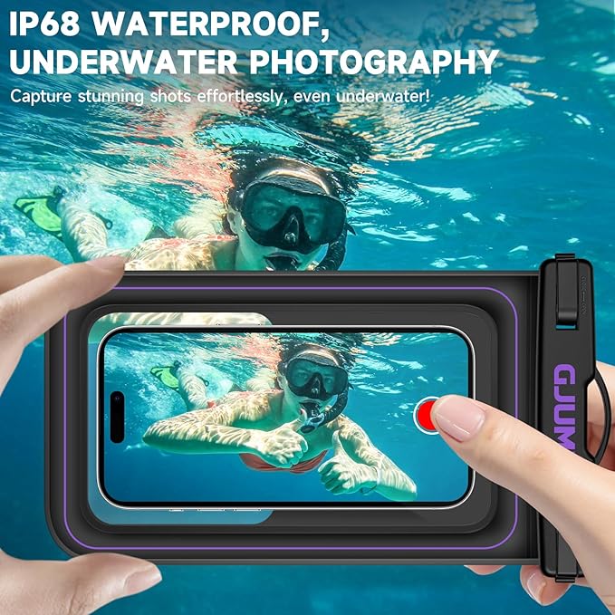Waterproof Phone Pouch Floating 2 Pack, IP68 Dry Bag Compatible with iPhone 17 16 15 14 Pro Max, Underwater Phone Case for Snorkeling Beach Swimming Cruise Travel Essentials