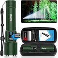 Rechargeable Tactical Flashlights 2000 High Lumens - 5000mAh Super Bright LED Powerful Flash Light, Waterproof Handheld USB C Flashlight for Home,Car,Camping,Emergencies,5 Modes,Zoomable (1, Green)