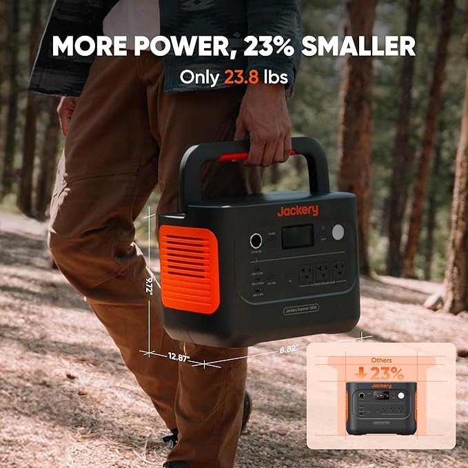Jackery Solar Generator 1000 v2 with 2 * 200W Solar Panels, 1070Wh LiFePO4 Portable Power Station, 1500W AC Output, 1hr Fast Charge, Backup Power for Outdoor Camping, RV, Off-Grid & Emergency