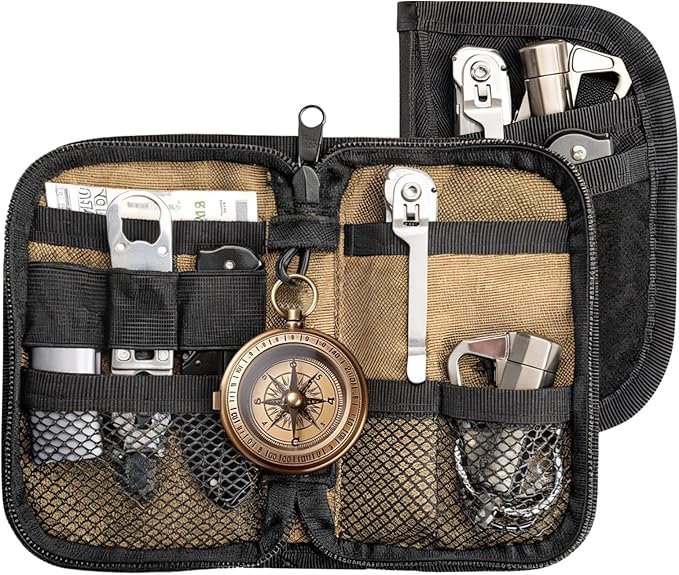 EDC Organizer Pouch Mini Tactical Gear Bag, Compact Utility Tool Holder with MOLLE System, Everyday Carry Storage Case, Military Style Equipment Organizer for Tools