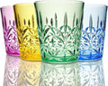 Lily's Home 13.5 oz Unbreakable Premium Drinking Tumblers Set of 4, BPA-Free Dishwasher-Safe Stackable Cups, Mixed Colors Reusable Drinkware for Water, Juice, Indoor, Outdoor Use, Made in Taiwan.