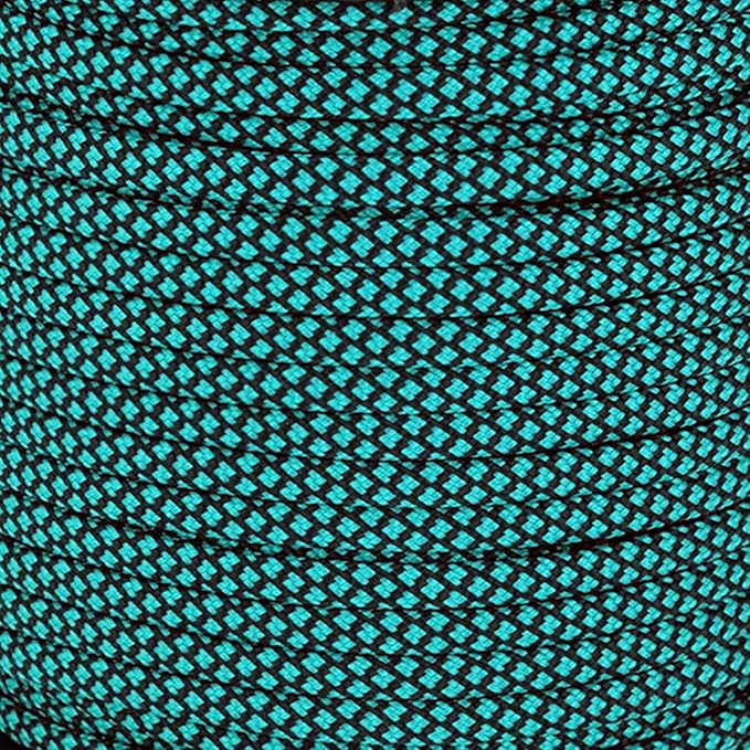 MOOCY Diamond Pattern Paracord 550 Blue Black,5/32 in x 164 ft (4mm x 50m),7 Inner Strands/Parachute Cord,Nylon Type III Paracord,Ideal Nylon String for Survival & Camping Gear