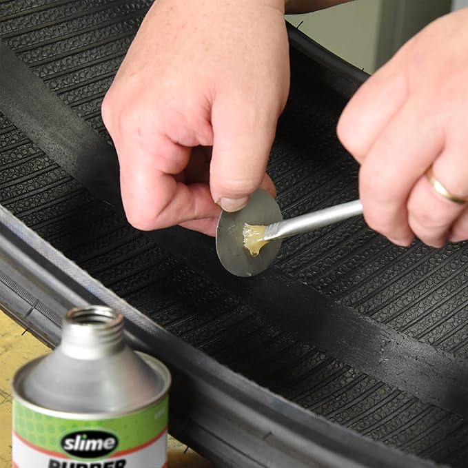 Slime 1050 Rubber Cement, Tire Repair, use with Slime Plugs or Patches, 8 oz. can