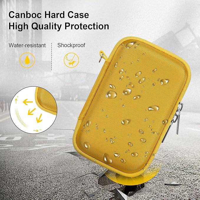 Canboc Carrying Case for Kodak PIXPRO WPZ2 Rugged Waterproof Digital Camera, Underwater Photography Camera Bag, Mesh Pocket fits USB Cable, Battery, Adapter, Yellow (Case Only)