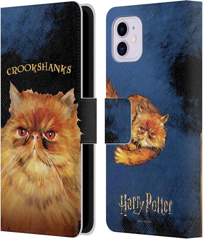 Head Case Designs Officially Licensed Harry Potter Crookshanks Prisoner of Azkaban II Leather Wallet Case Compatible with Apple iPhone 11