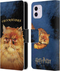 Head Case Designs Officially Licensed Harry Potter Crookshanks Prisoner of Azkaban II Leather Wallet Case Compatible with Apple iPhone 11