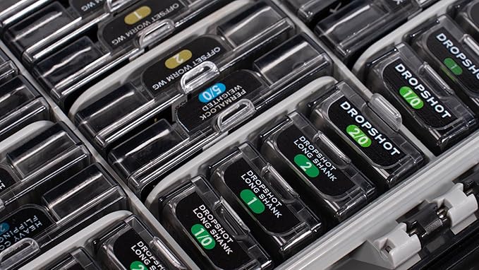 BKK OCD Tackle Box - Fishing Tackle Box with dividers | Tackle Storage Organizer System Fully Loaded | Includes Armor-Point Hooks and Accessory Boxes