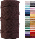 Brown Macrame Cord 3mm x 109Yards,Colored Cotton Rope Craft Cord Colorful Cotton Cord Twine for Wall Hanging Plant Hangers Crafts Knitting Decorative Projects