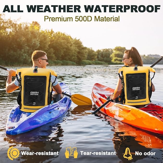 OSAH DRYPAK Waterproof Backpack Dry Bag 35L/55L/85L – Heavy Duty Roll-Top Hiking Backpack for Travel, Kayaking, Boating, Camping, Rafting and Fishing