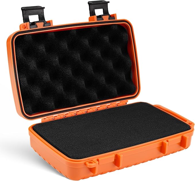 MecArmy B20 Edc Storage Box, Compact Waterproof Hard Case With Removed Foam, Small Dry Container For Outdoor Gear Tools Electronics, Durable Portable Utility Hardshell Case For Home Travel - Orange