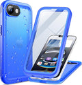 Cozycase TOP Protective Full Body Frosted Blue Case for iPhone 16e/iPhone 17e - Slim Shock Water Proof Protection Construction Builder Unbreakable Double Sided Bumper Armour Rugged Strong 16/17 e Case