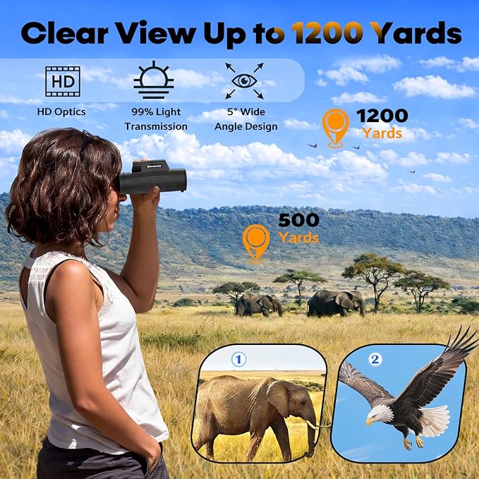 Asacam® 80x100 Monocular Telescope High Powered for Smartphone HD Monoculars for Adults with Adapter/Tripod for Bird Watching Camping Hiking Traveling Outdoor Wildlife-2026 Update