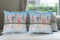Ambesonne North Carolina Throw Pillow Cushion Case Pack of 4, Charlotte Skyline with Urban Skyscrapers Buildings City Landscape, Modern Accent Double-Sided Digital Printing, 18", Grey Coral