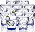 10 Oz Unbreakable Tritan Drinking Glasses Shatterproof Acrylic Glasses Drinkware BPA Free Hard Plastic Cups Reusable Kitchen Water Glasses Drinking Set of 12 (Blue)