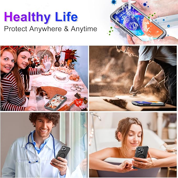 2025 New for iPhone 15 Pro Max Case Waterproof,[Built-in Screen Protector & Camera Protector][Full Body Shockproof][IP68 Underwater][Dustproof][Dropproof] Phone Case for iPhone 15 Pro Max 6.7"