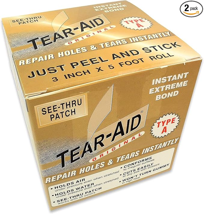 Tear-Aid Repairs Patch Roll Kit for Type A Fabrics (2 Pack) Size: 2Pack Model: