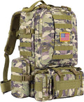 CVLIFE Tactical Backpack Military Army Rucksack 60L Large Assault Pack Detachable Molle Bag, Auriclash