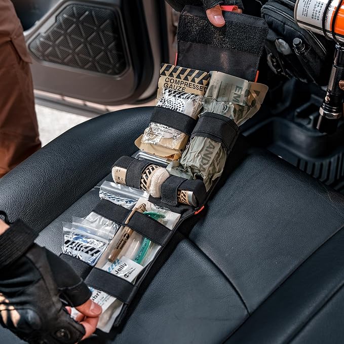 RHINO RESCUE Car Tactical IFAK Trauma Kit with C-A-T Tourniquet, First Aid Kits for Vehicles, Molle Pouch for Military, Combat, Car, Van, ATV