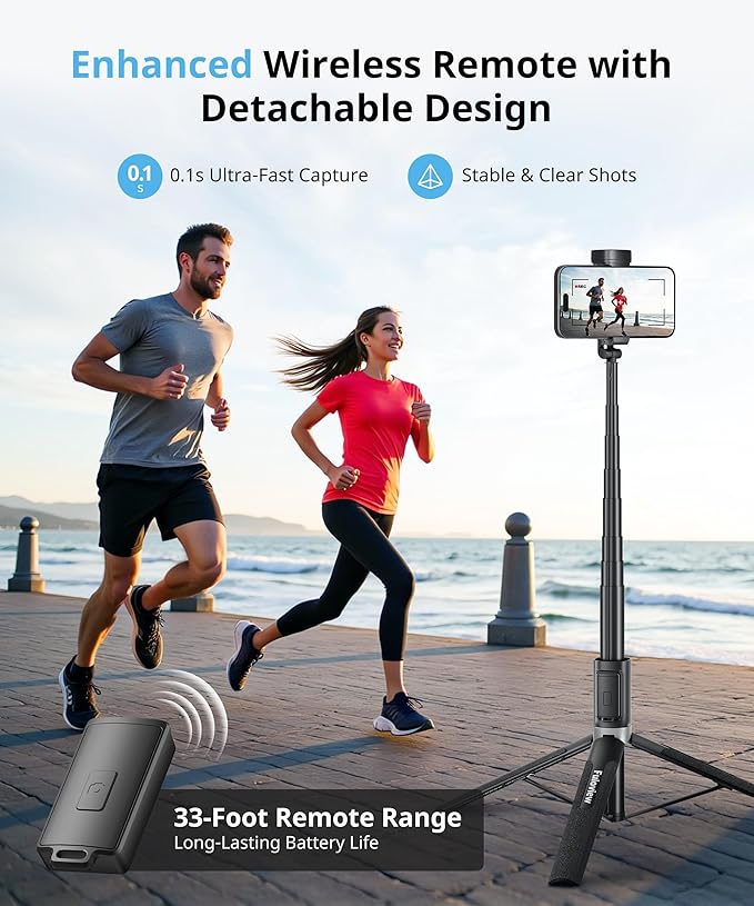 Fuloview 72'' Selfie Stick Tripod,Tripod for iPhone Wireless Remote for Selfies,Group Photograph,Video Recording. Phone Stand Compatible with iPhone Android Phone,Camera